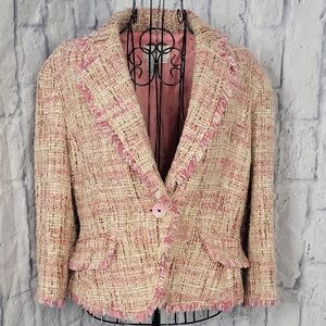 Chadwicks 2010‎ Pink and Beige Short Tweed Blazer Size 12